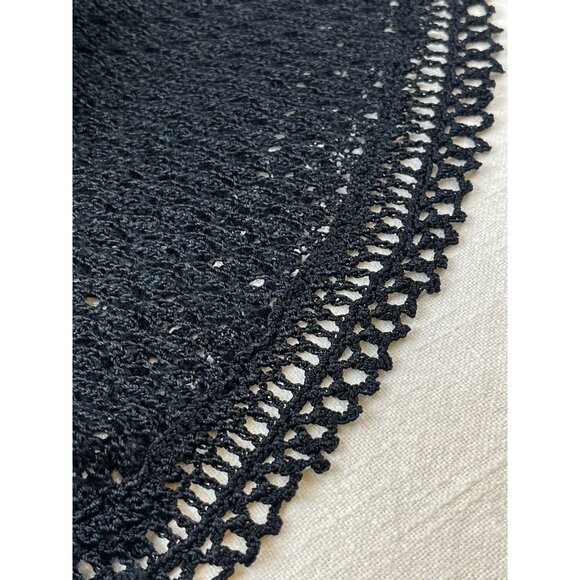 J‎ Jill Skirt Black Crochet Lace Overlay Sz Sm Midi Witchy Goth Adjustable Waist - Picture 5 of 8